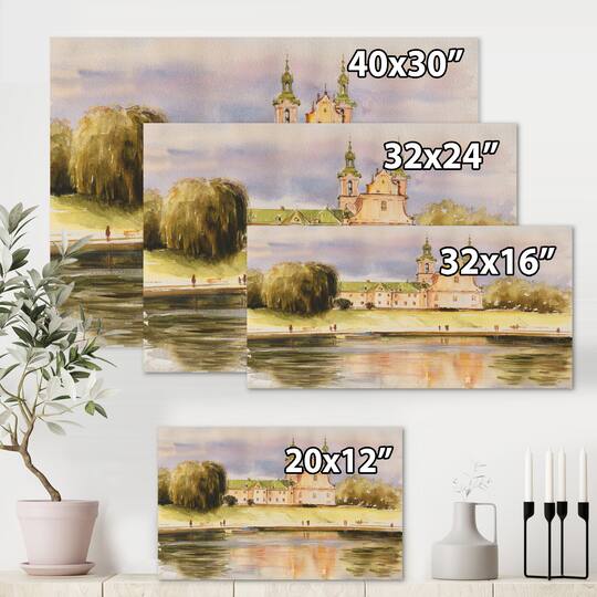 Designart - Historic Church On The Rock On Banks of The River